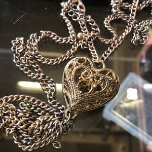 Detailed heart locket with tassel vintage